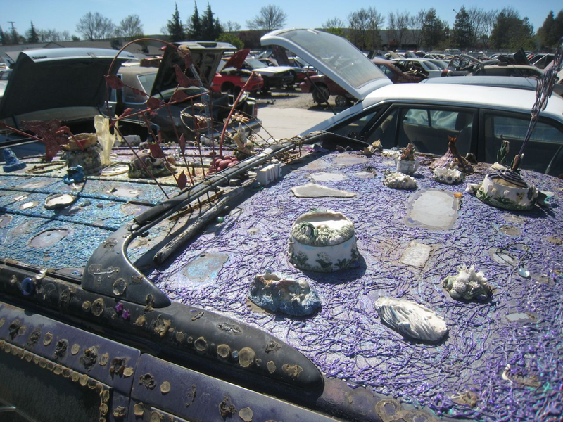 Illustration for article titled Groovalicious Purple Princess Of Peace Art Car Falls On Hard Times, Faces Crusher